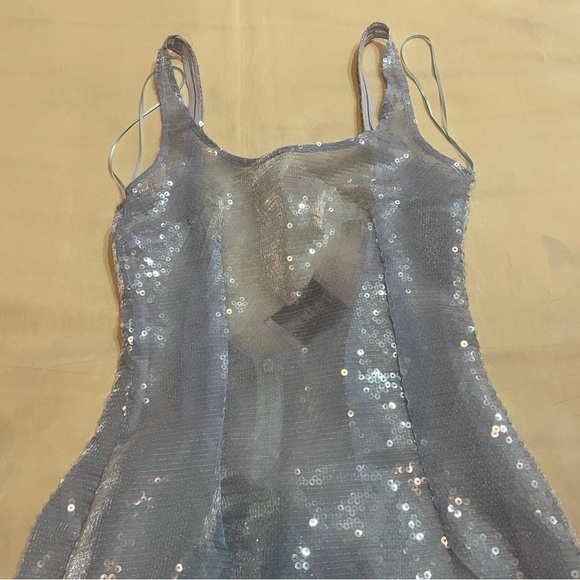 MISCREANTS x REVOLVE- Kaia Dress Maxi Baby Blue Sequin Size UK 8 / US S - Picture 3 of 11